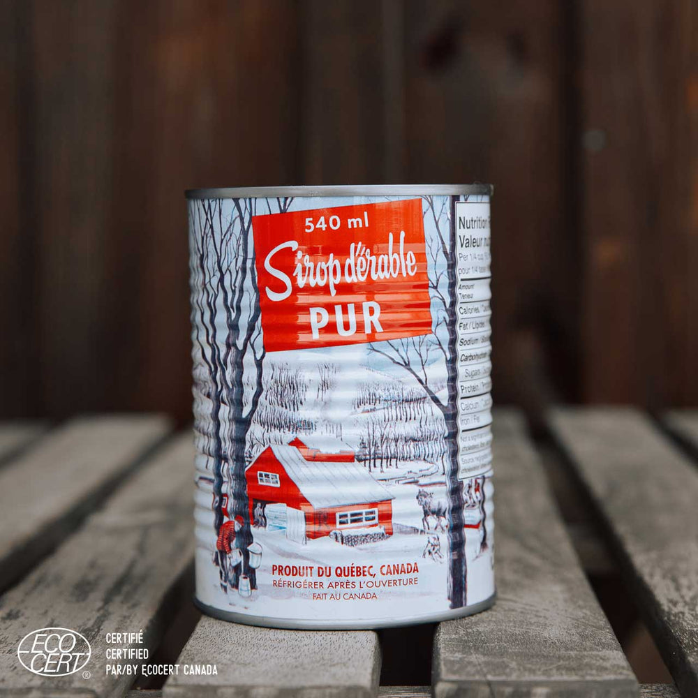 Canned maple syrup